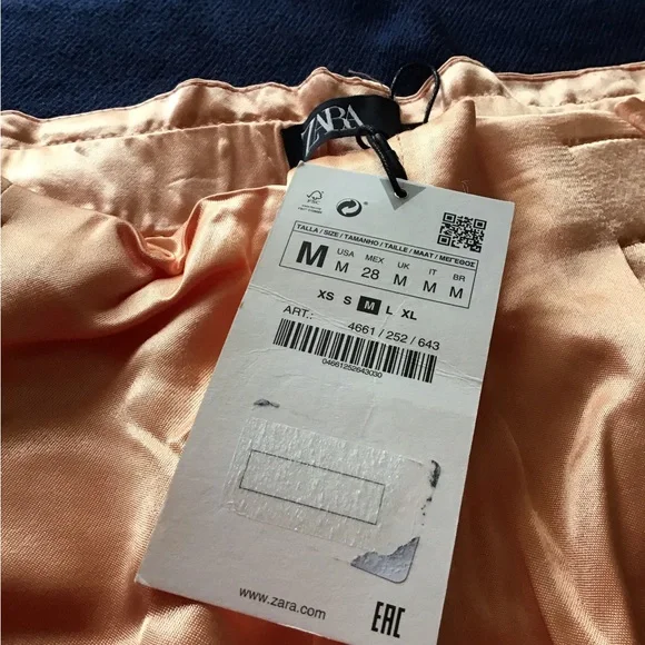 Zara orange tangerine satin effect trousers pants - Picture 6 of 9